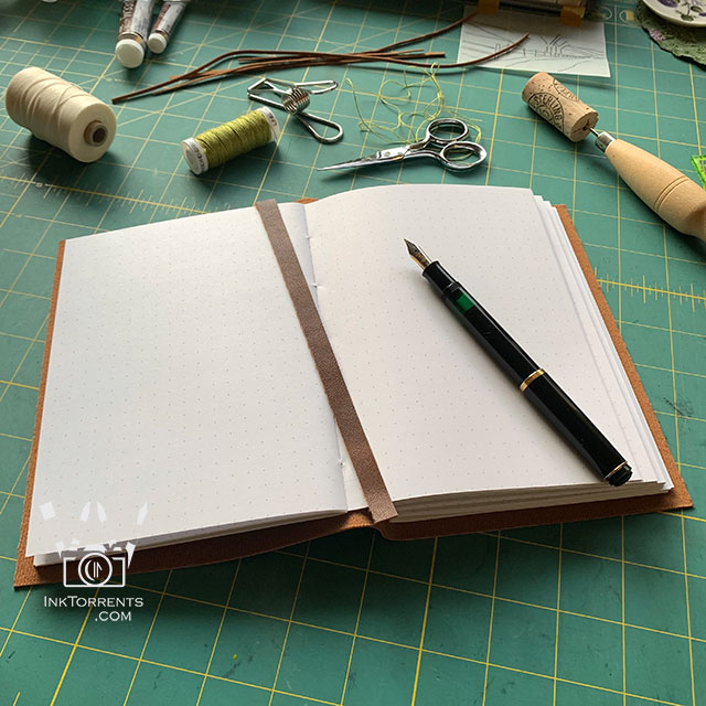 Old style handmade NAT leather notebook by Soma Acharya InkTorrents Graphics @ InkTorrents.com